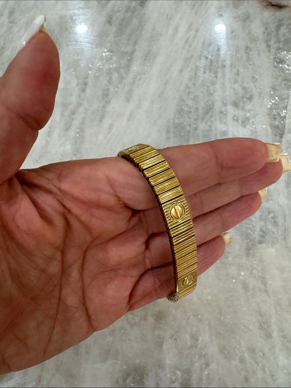 Gold Toned Screw Accent Bracelet